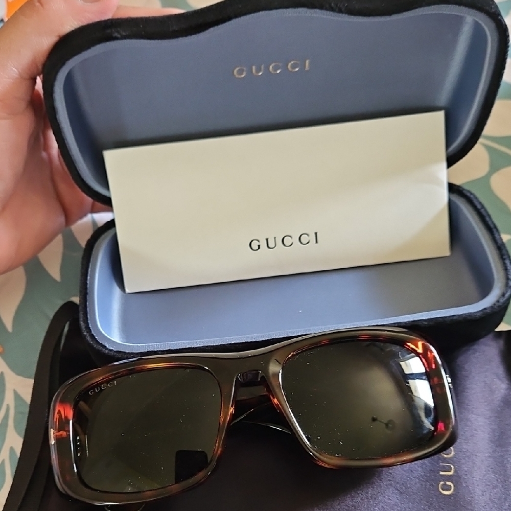 Gucci Brown Sunglasses with Black Lenses